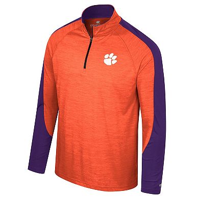Men's Colosseum Orange Clemson Tigers Langmore Raglan Quarter-Zip Top