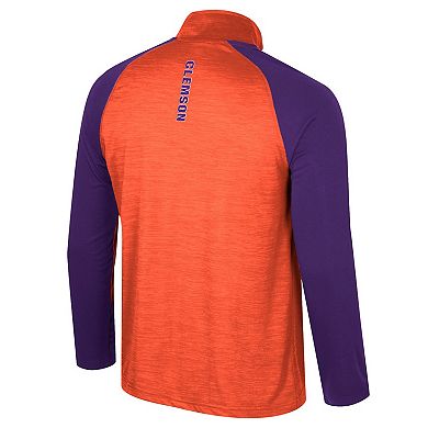 Men's Colosseum Orange Clemson Tigers Langmore Raglan Quarter-Zip Top