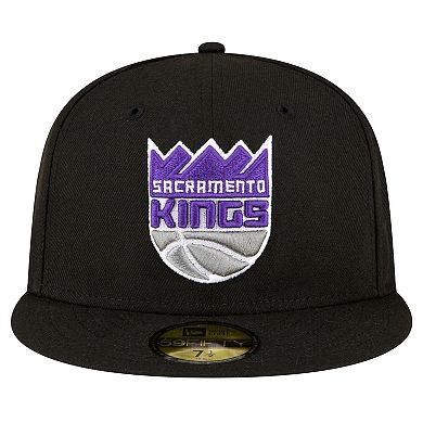 Men's New Era Black Sacramento Kings 59FIFTY Fitted Hat