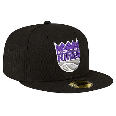 Men's New Era Black Sacramento Kings 59FIFTY Fitted Hat