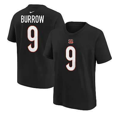 Youth Nike Joe Burrow Black Cincinnati Bengals Player Name & Number T-Shirt