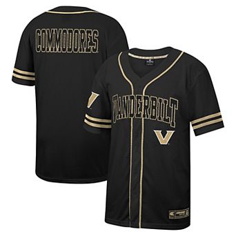 Men's Colosseum Black Vanderbilt Commodores Free Spirited Mesh Button-Up Baseball Jersey