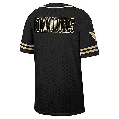 Men's Colosseum Black Vanderbilt Commodores Free Spirited Mesh Button-Up Baseball Jersey