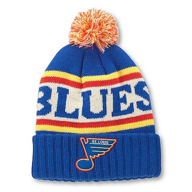 Men's American Needle Blue/White St. Louis Blues Pillow Line Cuffed Knit Hat with Pom