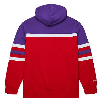 Men's Mitchell & Ness Red/Purple Toronto Raptors Head Coach Pullover Hoodie