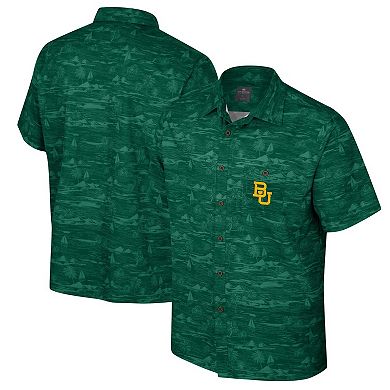 Men's Colosseum Green Baylor Bears Ozark Button-Up Shirt