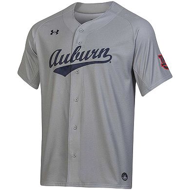 Men's Under Armour Gray Auburn Tigers Replica Baseball Jersey