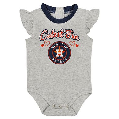 Newborn & Infant Fanatics Branded Navy/Gray Houston Astros Two-Pack Fan Bodysuit Set