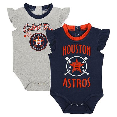 Newborn & Infant Fanatics Branded Navy/Gray Houston Astros Two-Pack Fan Bodysuit Set