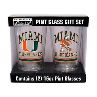 Miami Hurricanes 16oz. Pint Glass Two Pack