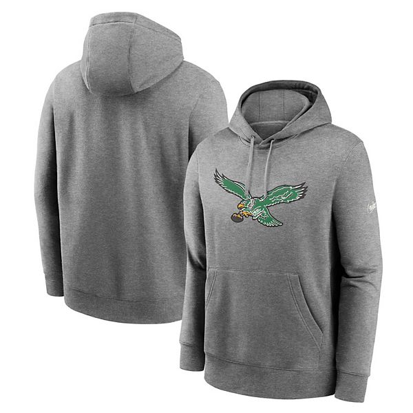 Men's Nike Heather Charcoal Philadelphia Eagles Rewind Club Pullover Hoodie