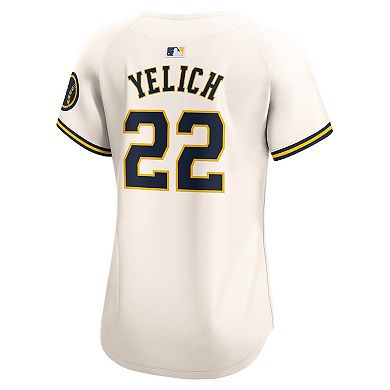 Women's Nike Christian Yelich Cream Milwaukee Brewers Home Limited Player Jersey