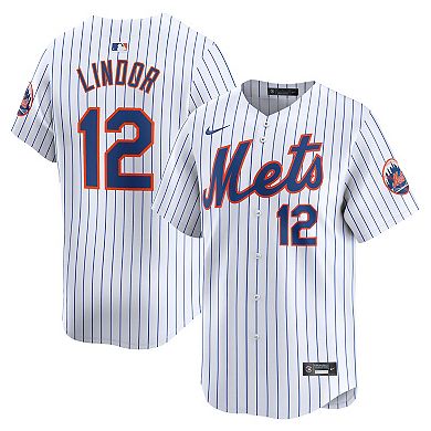 Men's Nike Francisco Lindor White New York Mets Home Limited Player Jersey