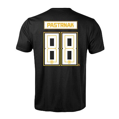 Men's Levelwear David Pastrnak Black Boston Bruins Richmond Player Name & Number T-Shirt
