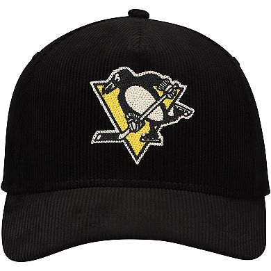 Men's American Needle Black Pittsburgh Penguins Corduroy Chain Stitch Adjustable Hat