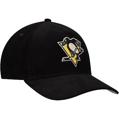 Men's American Needle Black Pittsburgh Penguins Corduroy Chain Stitch Adjustable Hat