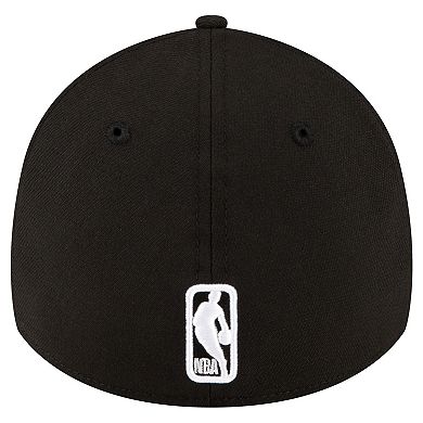 Men's New Era Black Sacramento Kings Logo 39THIRTY Flex Hat