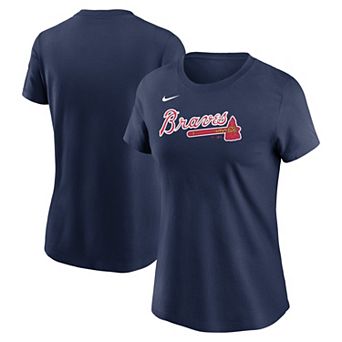 Women's Nike Navy Atlanta Braves Wordmark T-Shirt