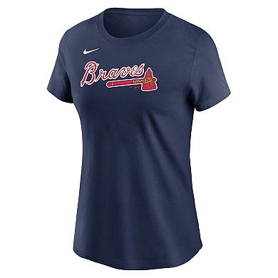 Women's Nike Navy Atlanta Braves Wordmark T-Shirt