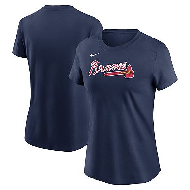 Women's Nike Navy Atlanta Braves Wordmark T-Shirt