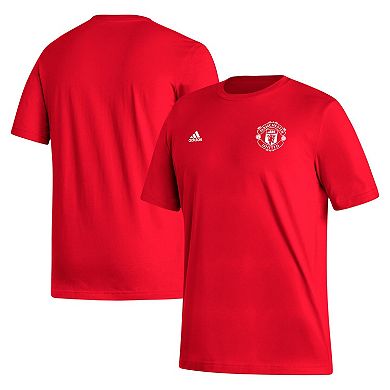 Men's adidas Red Manchester United Crest T-Shirt