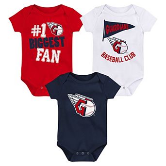 Infant Fanatics Branded Cleveland Guardians Fan Pennant 3-Pack Bodysuit Set