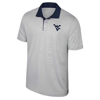 Men's Colosseum Gray West Virginia Mountaineers Tuck Striped Polo