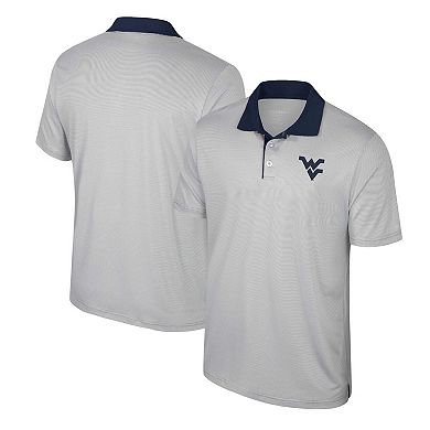 Men's Colosseum Gray West Virginia Mountaineers Tuck Striped Polo