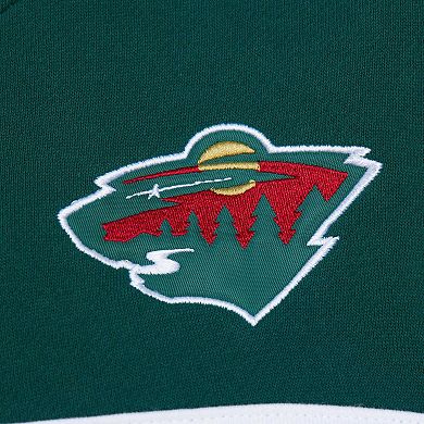 Men's Mitchell & Ness Cream/Green Minnesota Wild Head Coach Pullover Hoodie