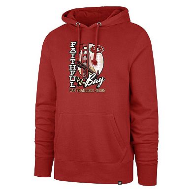 Men's '47 Scarlet San Francisco 49ers Regional Headline Pullover Hoodie