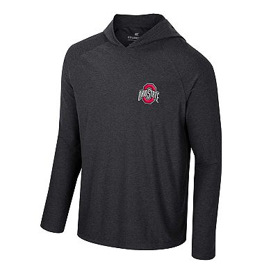 Men's Colosseum Black Ohio State Buckeyes Cloud Jersey Raglan Long Sleeve Hoodie T-Shirt