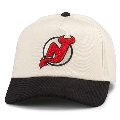 Men's American Needle White/Black New Jersey Devils Burnett Adjustable Hat