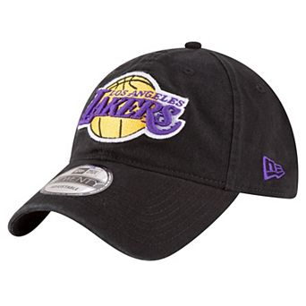 Men's New Era Black Los Angeles Lakers Team 2.0 9TWENTY Adjustable Hat