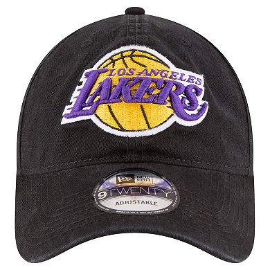 Men's New Era Black Los Angeles Lakers Team 2.0 9TWENTY Adjustable Hat