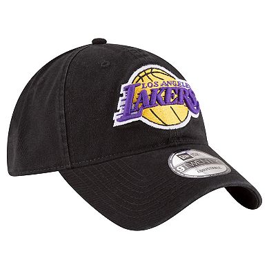 Men's New Era Black Los Angeles Lakers Team 2.0 9TWENTY Adjustable Hat