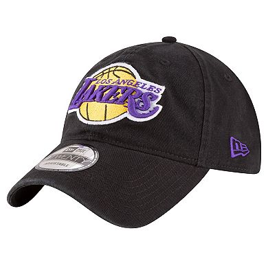 Men's New Era Black Los Angeles Lakers Team 2.0 9TWENTY Adjustable Hat