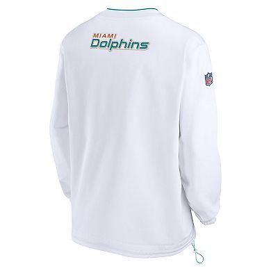 Men's Nike White Miami Dolphins Sideline V-Neck Pullover Windbreaker