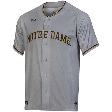 Men's Under Armour Gray Notre Dame Fighting Irish Replica Baseball Jersey