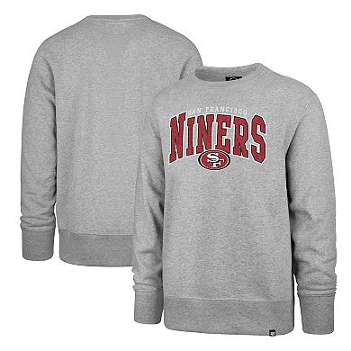 Men's '47 Gray San Francisco 49ers Varsity Block Headline Pullover Sweatshirt