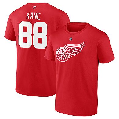 Men's Fanatics Branded Patrick Kane Red Detroit Red Wings Authentic Stack Name & Number T-Shirt