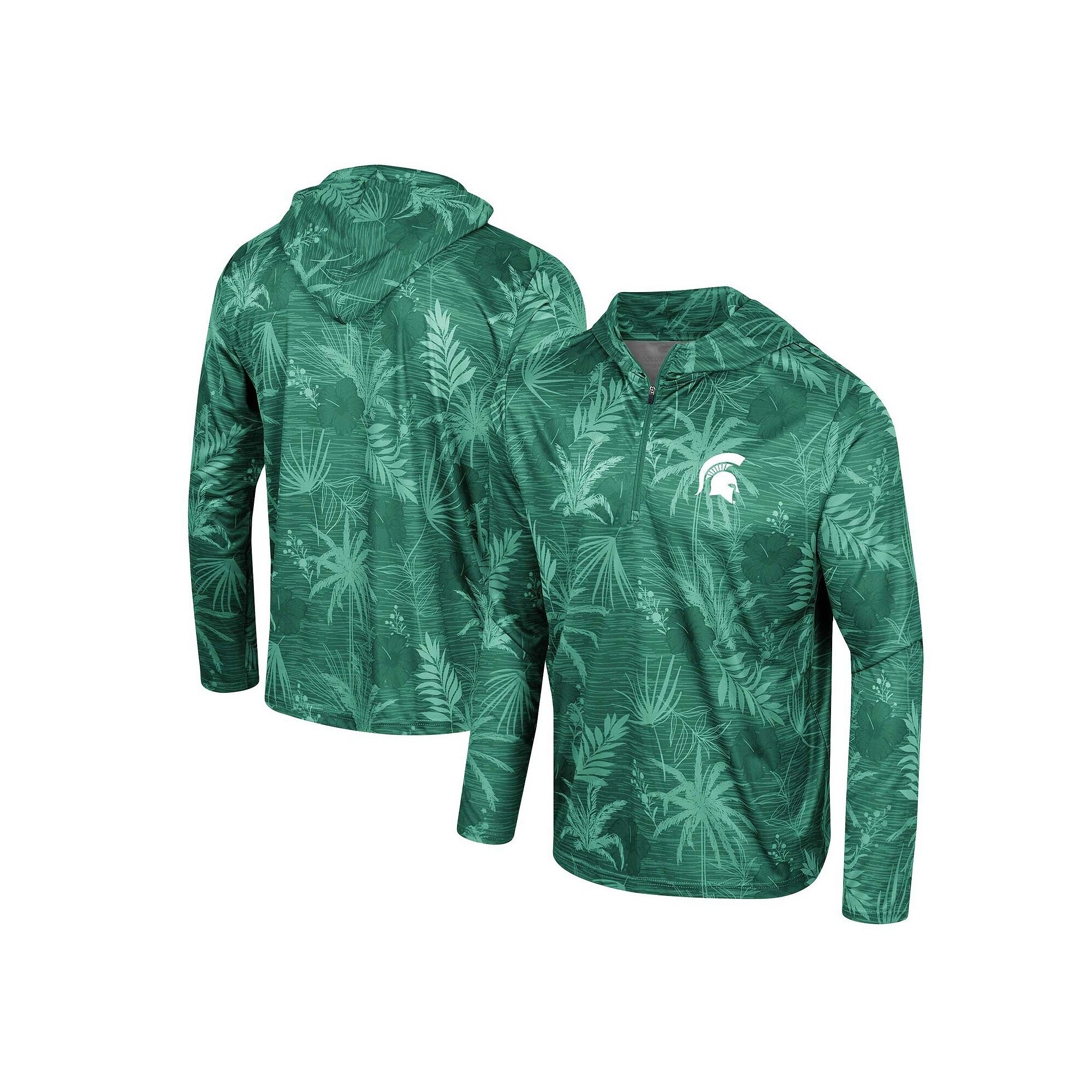 Mens Colosseum Green Michigan State Spartans Palms Printed Lightweight Qua