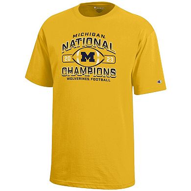 Youth Champion  Maize Michigan Wolverines College Football Playoff 2023 National Champions T-Shirt
