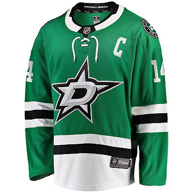 Men's Fanatics Jamie Benn Kelly Green Dallas Stars Captain Patch Home Breakaway Jersey