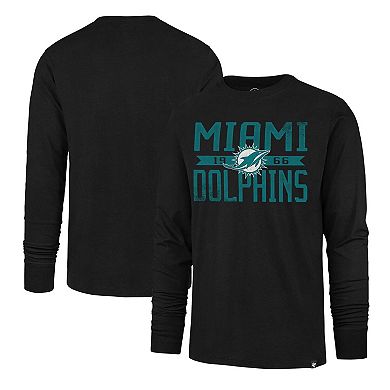 Men's '47 Black Miami Dolphins Wide Out Franklin Long Sleeve T-Shirt