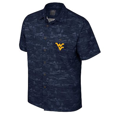 Men's Colosseum Navy West Virginia Mountaineers Ozark Button-Up Shirt
