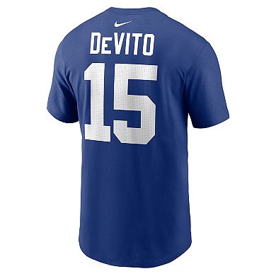 Men's Nike Tommy DeVito Royal New York Giants Name & Number T-Shirt