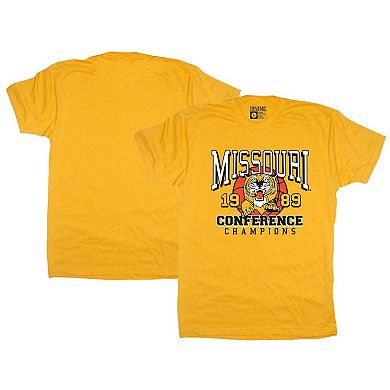 Men's Gold Missouri Tigers 1989 Big 8 Basketball Conference Champions T-Shirt