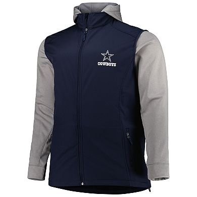 Men's Dunbrooke Navy/Gray Dallas Cowboys Big & Tall Alpha Full-Zip Hoodie Jacket