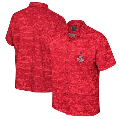 Men's Colosseum Scarlet Ohio State Buckeyes Ozark Button-Up Shirt