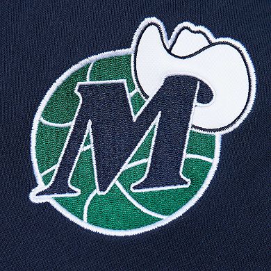 Men's Mitchell & Ness Green/Navy Dallas Mavericks Head Coach Pullover Hoodie